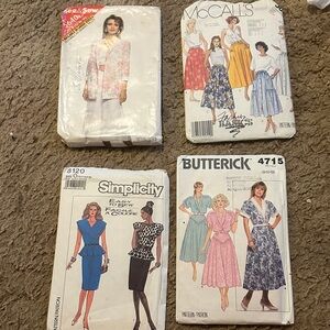 Vintage 1985 see&sew/mccalls/sinplicity/butterick sewing patterns 4pc lot